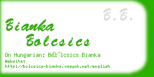 bianka bolcsics business card